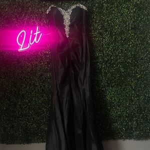 Black Prom dress with sequin and open back section